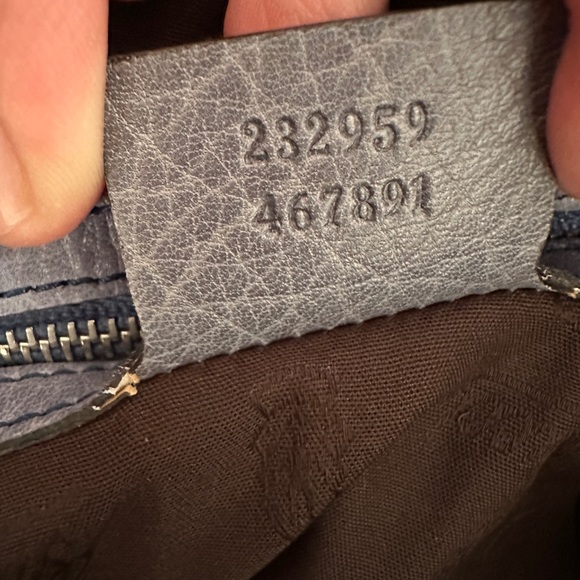 Gucci Large Bamboo Barbaston Royal Blue Spike Calfskin Leather - Picture 11 of 14